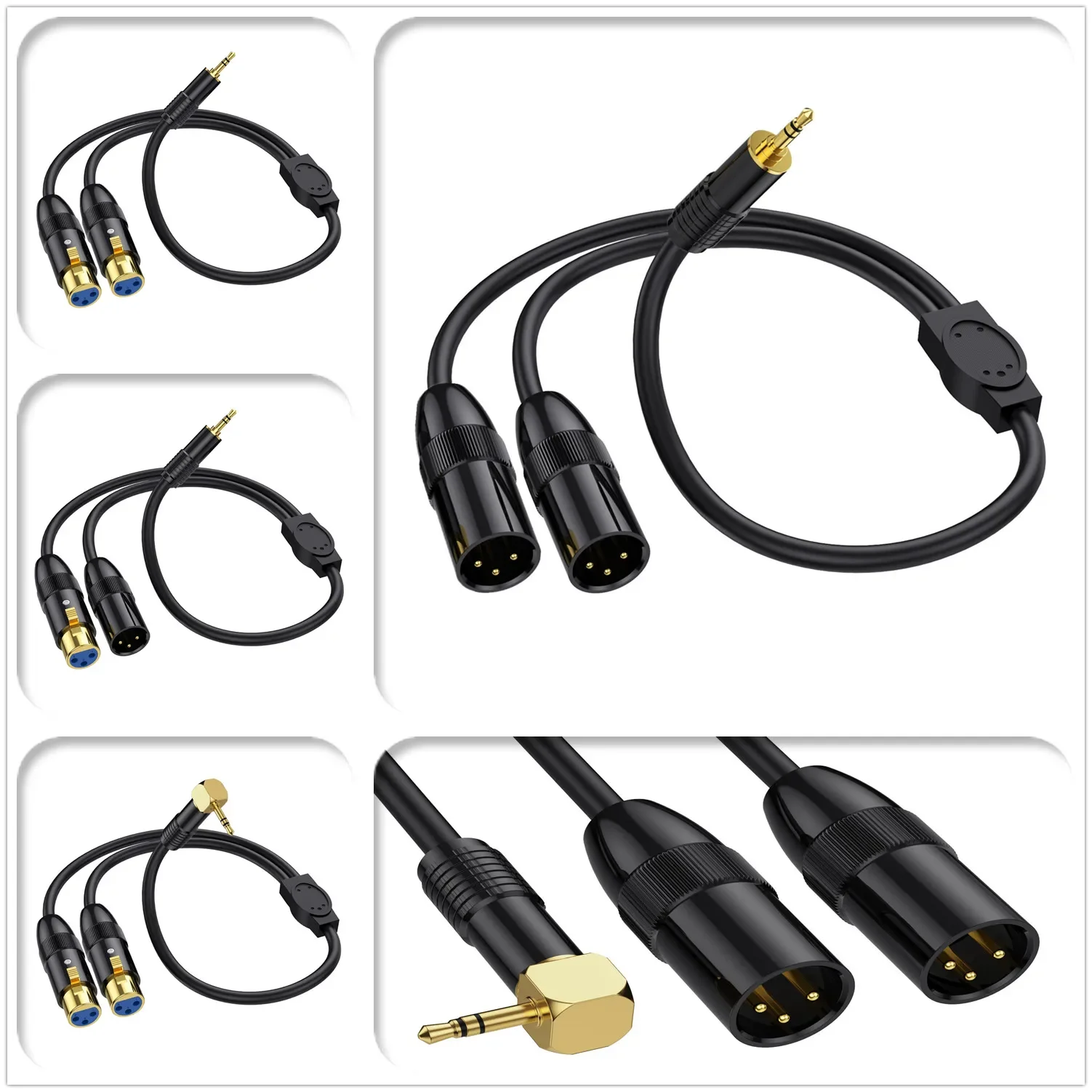 Audio Splitter Y - Jack 3.5mm TRS Stereo to Double