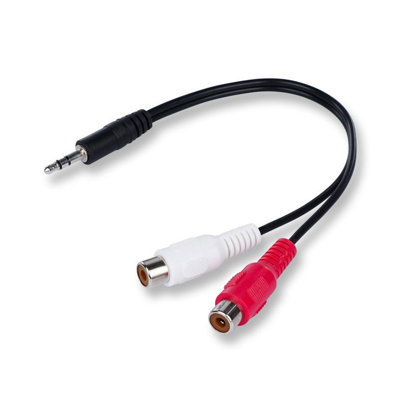 Audio Splitter Y - 3.5 Jack Male to 2RCA 2AV