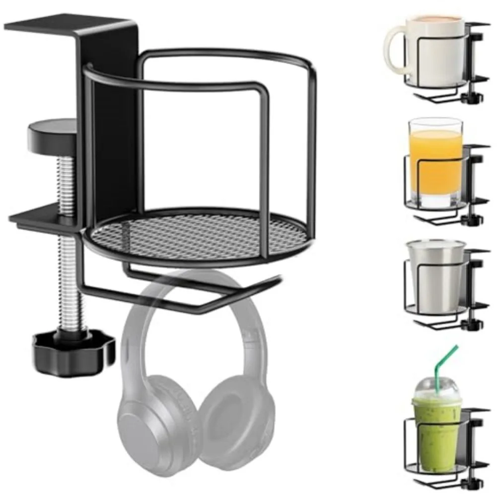 2-in-1 Adjustable Desk Cup Hol - Headphone Stand Desk review and price
