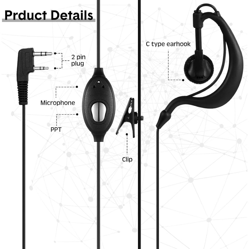 10pcs Walkie Talkie Earpiece w - Wired Earphone Mic review and price