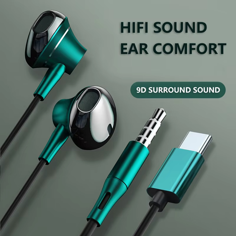 9D Bass Stereo Type C and 3.5m - Wired Earphone Mic review and price