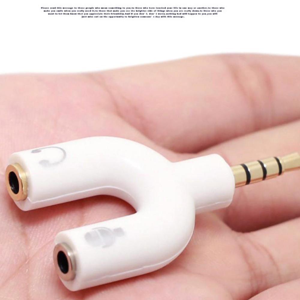 1PC Dual 3.5MM U Type Adapter  - Earphone Splitter Jack review and price