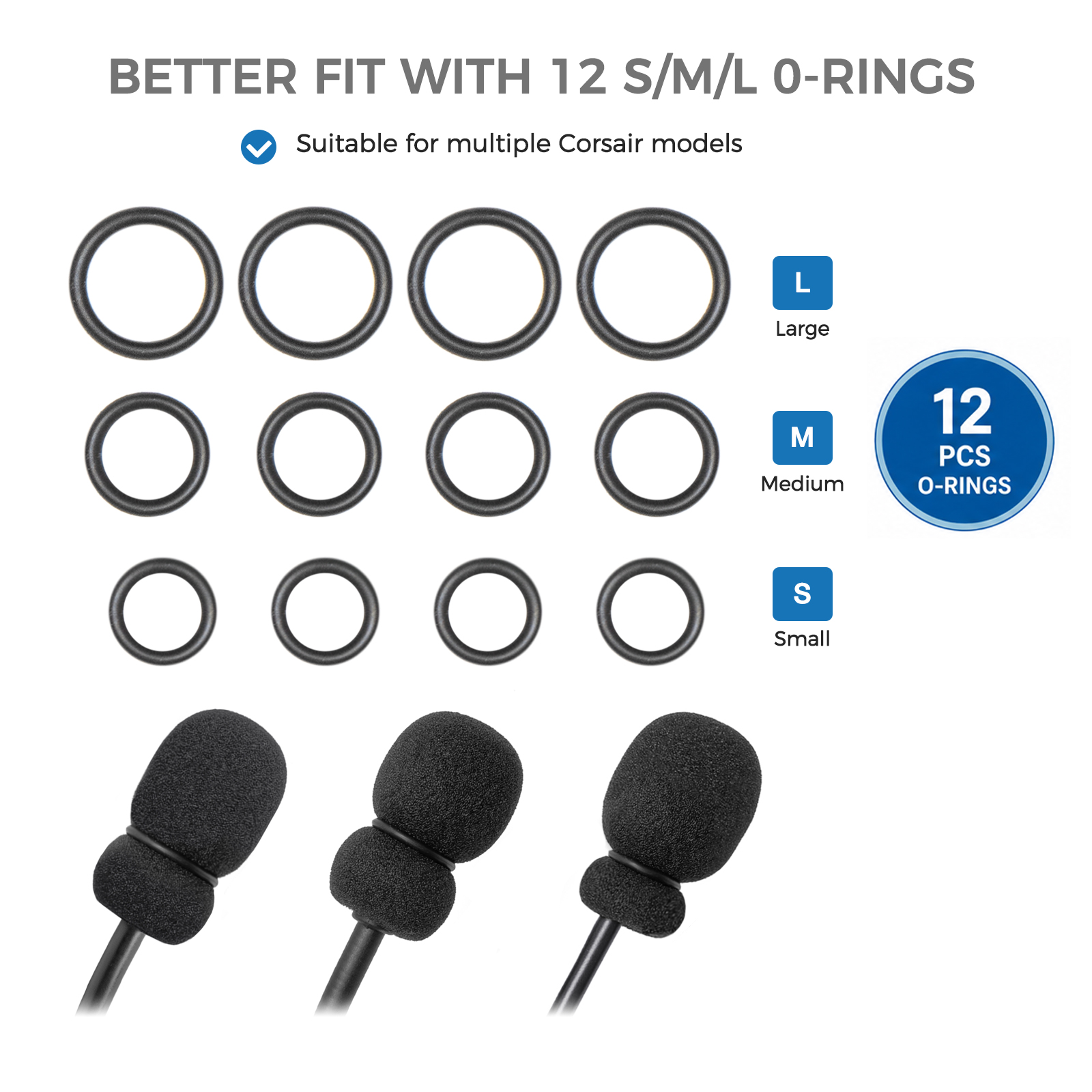 4 Mic Foam Covers+12 O-Rings F - Gaming Headset Rgb review and price